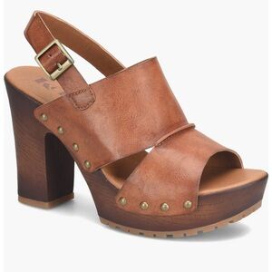 Korks Kristin 4 “ heel 1” platform tan sandals
